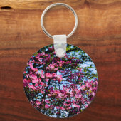 Rosa Blüte Dogwood Schlüsselanhänger (Vorderseite)