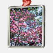 Rosa Blüte Dogwood Silbernes Ornament (Links)