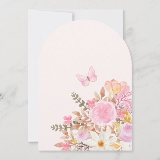 Rosa Blüte Einladung (Rückseite)