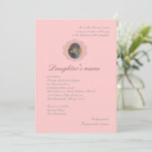 Rosa Blüte Einladung (Stehend Vorderseite)