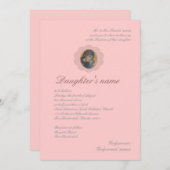 Rosa Blüte Einladung (Vorne/Hinten)