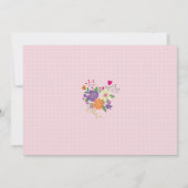 Rosa Blüte Es ist ein Mädchen / Twins Baby Dusche  Einladung (Rückseite)