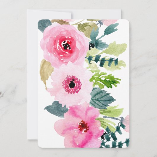 Rosa Blüte Es ist eine Mädchen-Baby-Dusche Einladu Einladung (Rückseite)