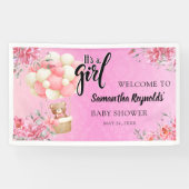 Rosa Blüte Es ist eine Mädchen-Babydusche Banner (Horizontal)