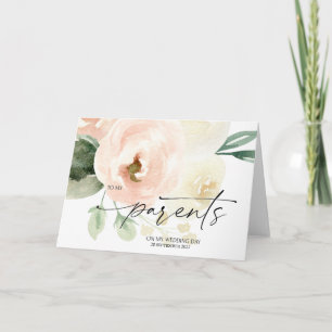 Rosa Blüte für meine Eltern auf meiner Hochzeitska Karte
