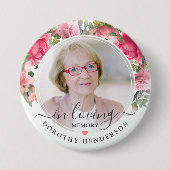 Rosa Blüte im Gedächtnis des Gedächtnisses zur Eri Button (Vorderseite)