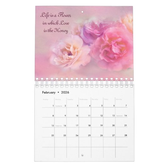 Rosa Blüte im Kalender 2023 (Feb 2026)