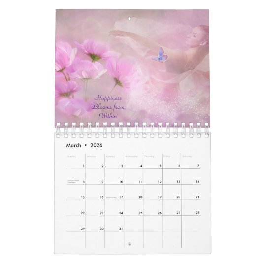 Rosa Blüte im Kalender 2023 (Mär 2026)