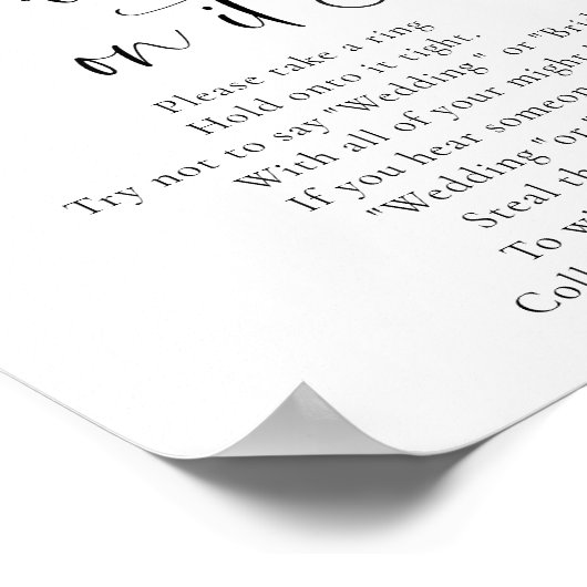 Rosa Blüte Klingeln auf dem Brautparty-Spiel Poster (Ecke)