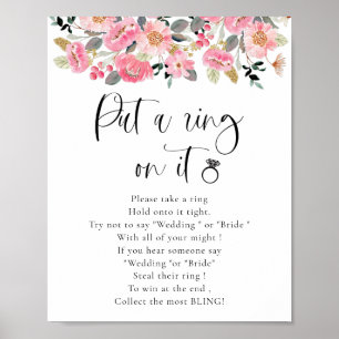 Rosa Blüte Klingeln auf dem Brautparty-Spiel Poster