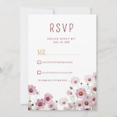 Rosa Blüte Kosmos Blume UAWG Einladung (Vorderseite)