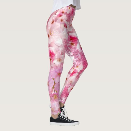 Rosa Blüte Leggings (Rechts)