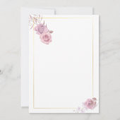 Rosa Blüte leicht elegant Einladung (Rückseite)