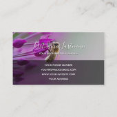 Rosa Blüte mit bienengrauem Rechteck Visitenkarte (Rückseite)