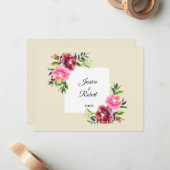 Rosa Blüte mit Blatt einfache rustikale moderne Ho Mitteilungskarte (Vorderseite/Rückseite Beispiel)