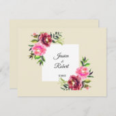 Rosa Blüte mit Blatt einfache rustikale moderne Ho Mitteilungskarte (Vorne/Hinten)