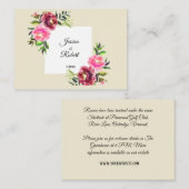 Rosa Blüte mit Blatt einfache rustikale moderne Ho Mitteilungskarte (Vorne/Hinten)