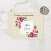 Rosa Blüte mit Blatt einfache rustikale moderne Ho Mitteilungskarte (Vorderseite/Rückseite Beispiel)