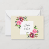 Rosa Blüte mit Blatt einfache rustikale moderne Ho Mitteilungskarte (Vorderseite)