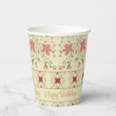 Rosa Blüte mit Creme Pappbecher (Rückseite)