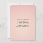 Rosa Blüte mit Diamond Tiara Elegantes Design Dankeskarte (Rückseite)