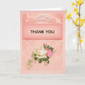 Rosa Blüte mit Diamond Tiara Princess Danke Karte (Gelbe Blume)