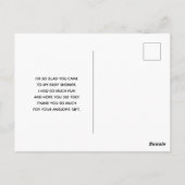 Rosa Blüte mit Diamond Tiara Princess Danke Postkarte (Rückseite)