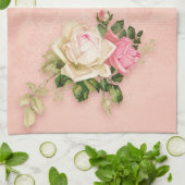 Rosa Blüte mit Diamond Tiara Princess Design Geschirrtuch (Gefaltet)