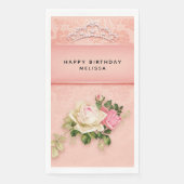 Rosa Blüte mit Diamond Tiara Princess Design Serviette (Vorderseite)
