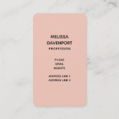 Rosa Blüte mit Diamond Tiara Princess Design Visitenkarte (Rückseite)