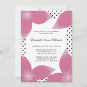 Rosa Blüte mit Dots Bridal Dusche Einladung (Vorderseite)