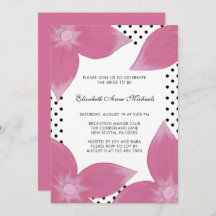 Rosa Blüte mit Dots Bridal Dusche Einladung