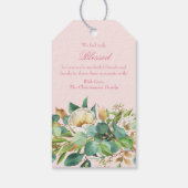 Rosa Blüte mit Goldkreuz Geschenkanhänger (Rückseite)