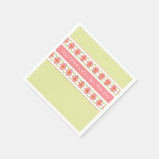 Rosa Blüte mit hellgrün Serviette (Ecke)