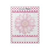 Rosa Blüte — Monatlicher Plan Notizblock (Rotiert)