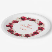 Rosa Blüte Personalisiert 40. Geburtstag Party Pappteller (Schrägansicht)