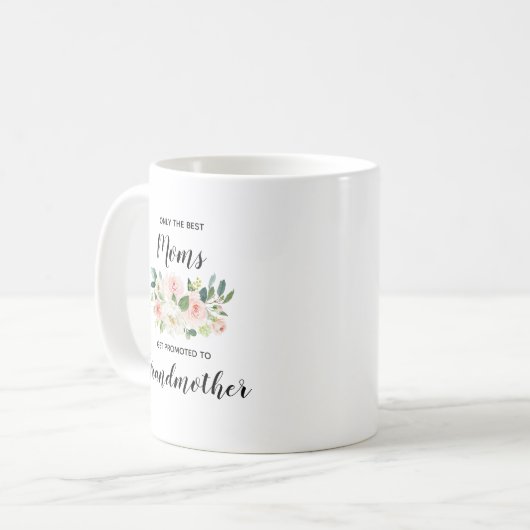 Rosa Blüte Personalisierte Großmutter  Kaffeetasse (Vorderseite Links)