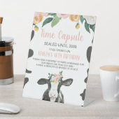 Rosa Blüte Rosa Kapsel 1. Geburtstag Sockelschild (In SItu)