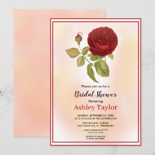 Rosa Blüte rote Rose Blumenkohl Brautparty Einladung
