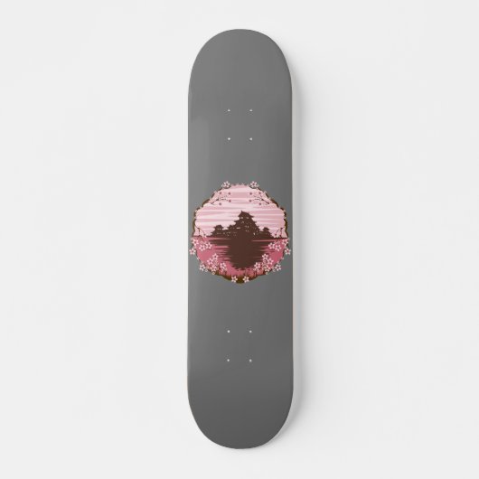 Rosa Blüte Skateboard (Vorne)