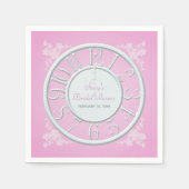 Rosa Blüte um die Uhr Dusche Napkin Serviette (Vorderseite)