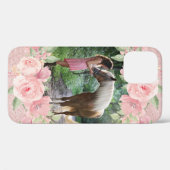 Rosa Blüte und Glitzer Pet Horse Foto Case-Mate iPhone Hülle (Rückseite (Horizontal))