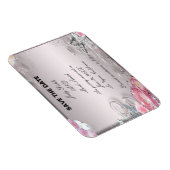 Rosa Blüte und Schmetterling speichern das Datumsf Magnet (Rechte Seite)