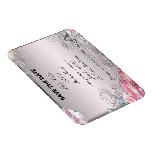 Rosa Blüte und Schmetterling speichern das Datumsf Magnet (Rechte Seite)