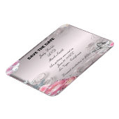 Rosa Blüte und Schmetterling speichern das Datumsf Magnet (Linke Seite)