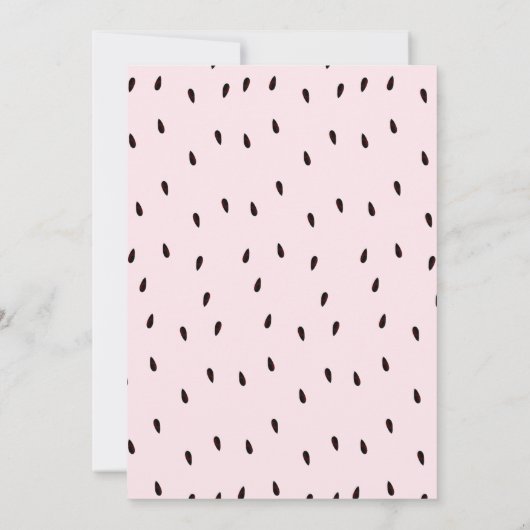 Rosa Blüte und Stift eins in einem Melon 1. Geburt Einladung (Rückseite)