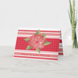 Rosa Blüte und Streifen Karte