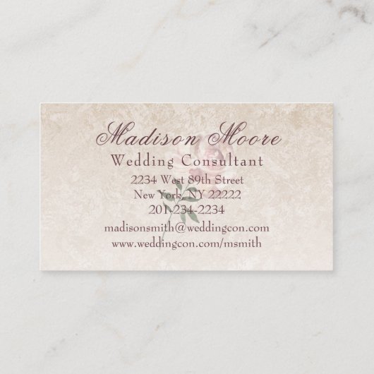 Rosa Blüte Visitenkarte (Rückseite)