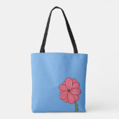 Rosa Blüte voll mit blauem Hintergrund Tasche (Rückseite)