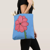 Rosa Blüte voll mit blauem Hintergrund Tasche (Von Nahem)